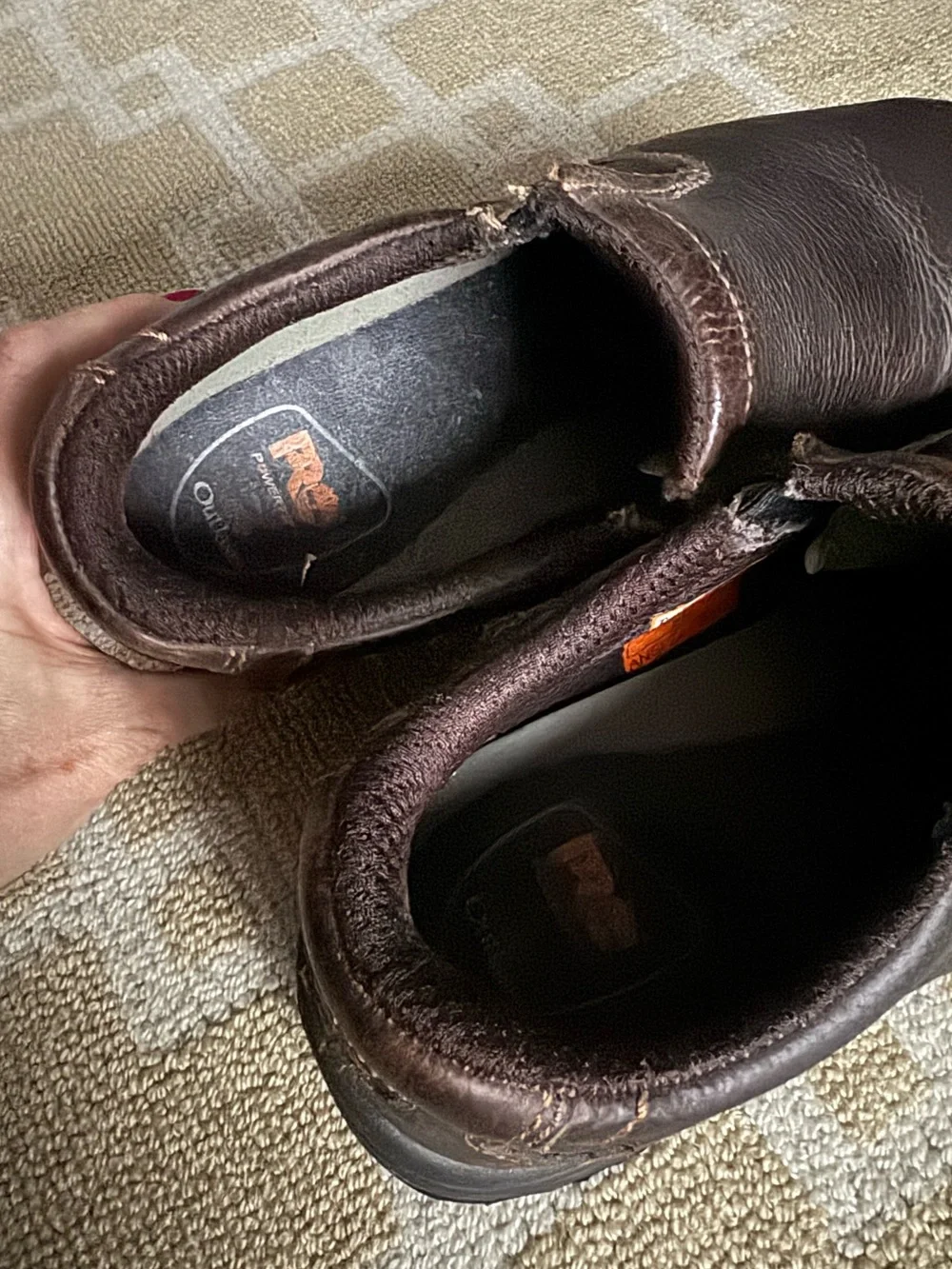 Timberland PRO Titan Alloy Toe Slip On Work Shoes Brown Leather Utility Men’s 9